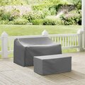Terraza 2 Piece Furniture Cover Set With Loveseat & Coffee Table - Gray TE3590593